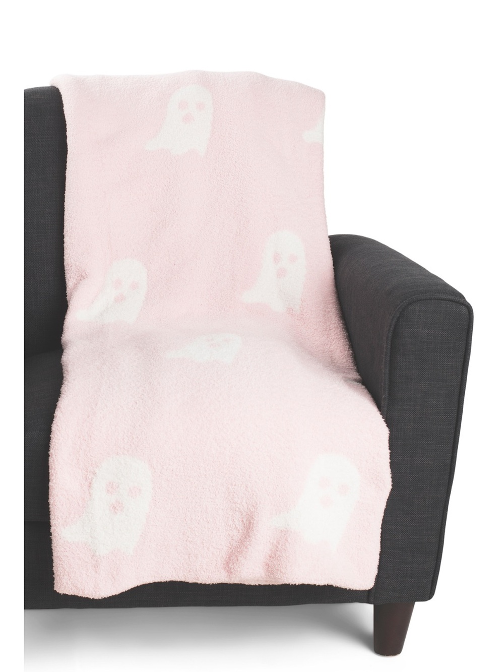 cupcakes & cashmere Pink Ghost Print Soft Throw